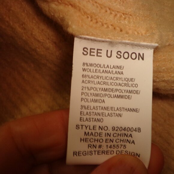 FIRM NWOT Anthropologie SEE U SOON Colorblocked Cardigan XS Neural Buttons - Picture 8 of 10